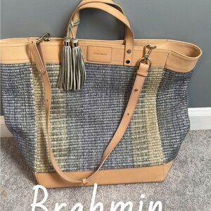 Brahmin Tan and Gray Women's Tote